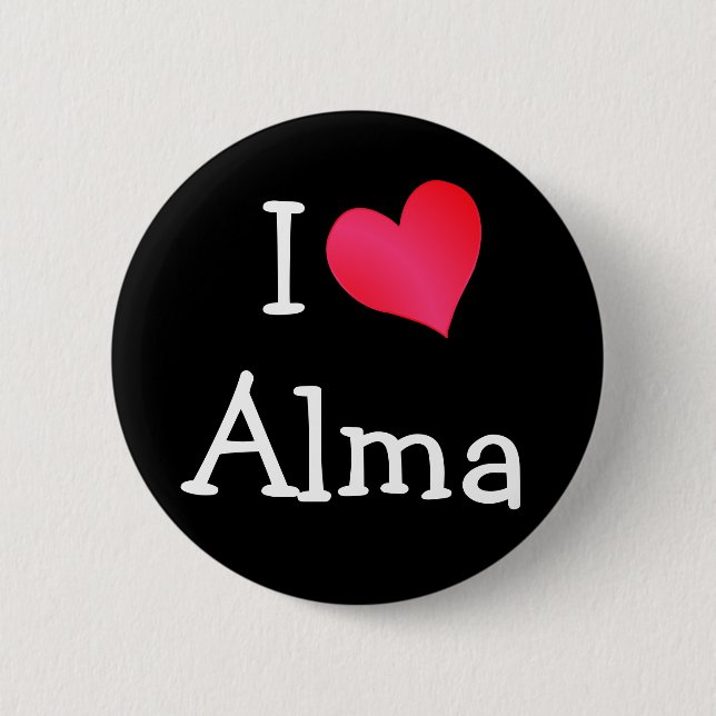 Badge Rond 5 Cm I Love Alma (Devant)