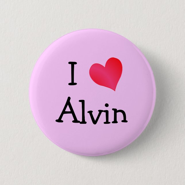 Badge Rond 5 Cm I Love Alvin (Devant)