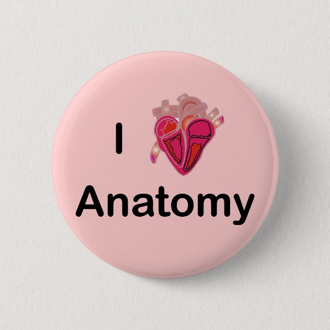 Badge Rond 5 Cm I Love Anatomy with human heart! (Devant)