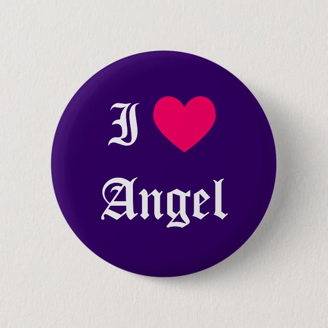 Badge Rond 5 Cm I Love Angel (Devant)