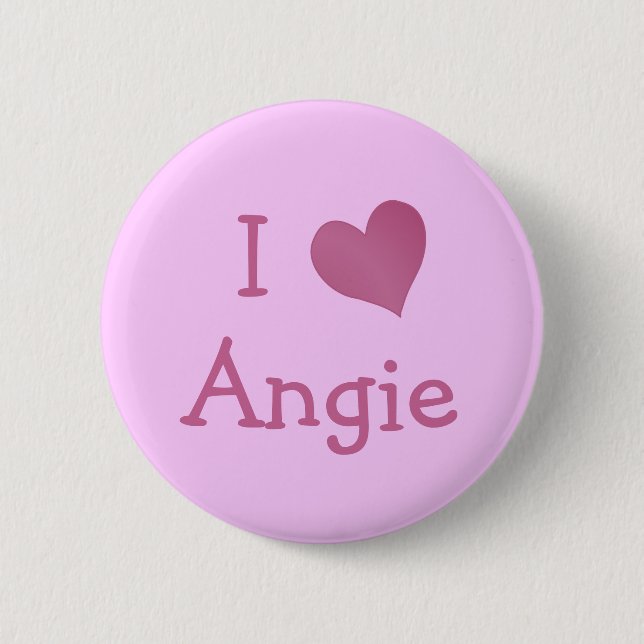 Badge Rond 5 Cm I Love Angie (Devant)