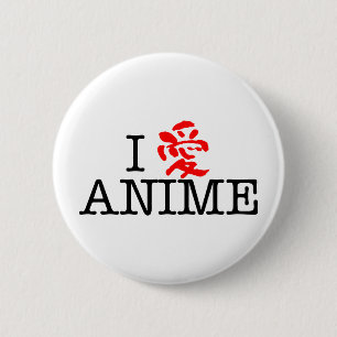 Badge Rond 5 Cm I Love Anime