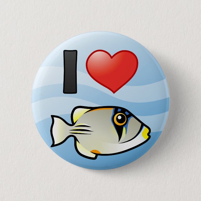 Badge Rond 5 Cm I Love Arabian Picassofish (Devant)