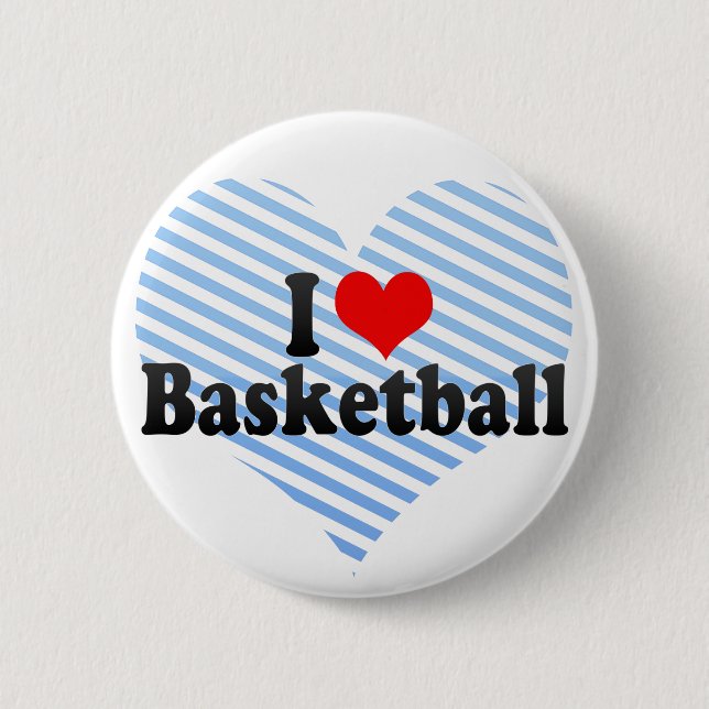 Badge Rond 5 Cm I Love Basketball (Devant)