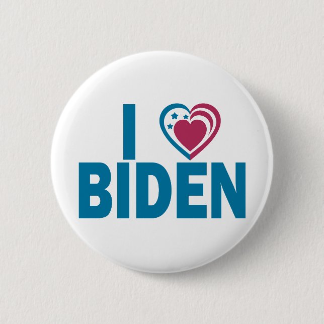 Badge Rond 5 Cm I Love Biden (Devant)