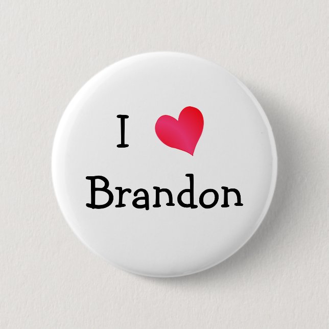 Badge Rond 5 Cm I Love Brandon (Devant)