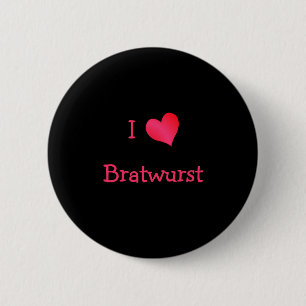 Badge Rond 5 Cm I Love Bratwurst