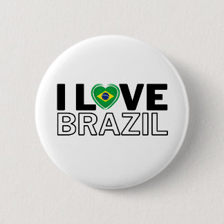 Badge Rond 5 Cm I LOVE BRAZIL - For real Brazilians!