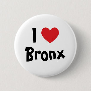 Badge Rond 5 Cm I Love Bronx Red Heart