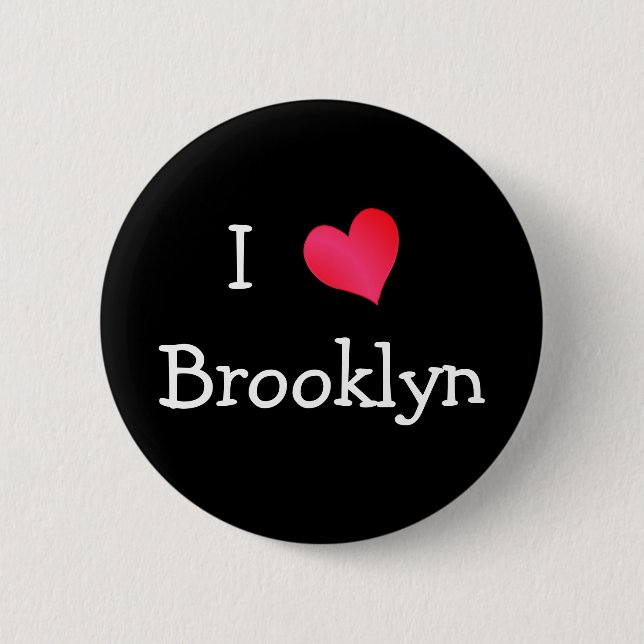 Badge Rond 5 Cm I Love Brooklyn (Devant)