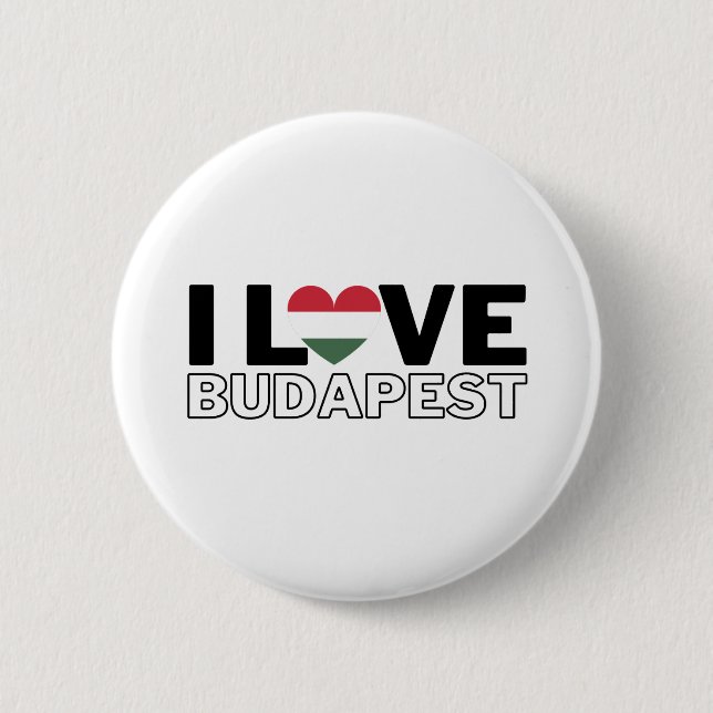 Badge Rond 5 Cm I LOVE BUDAPEST - For real Budapesters! (Devant)