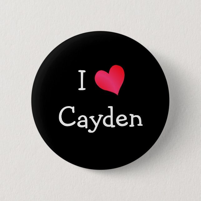 Badge Rond 5 Cm I Love Cayden (Devant)