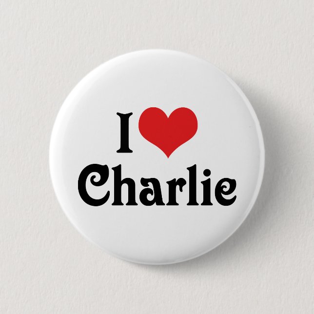Badge Rond 5 Cm I Love Charlie (Devant)
