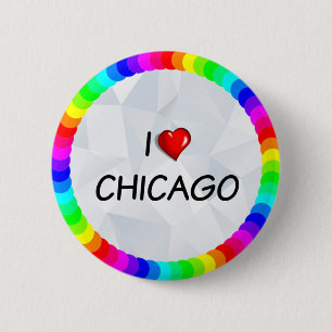 Badge Rond 5 Cm I Love Chicago