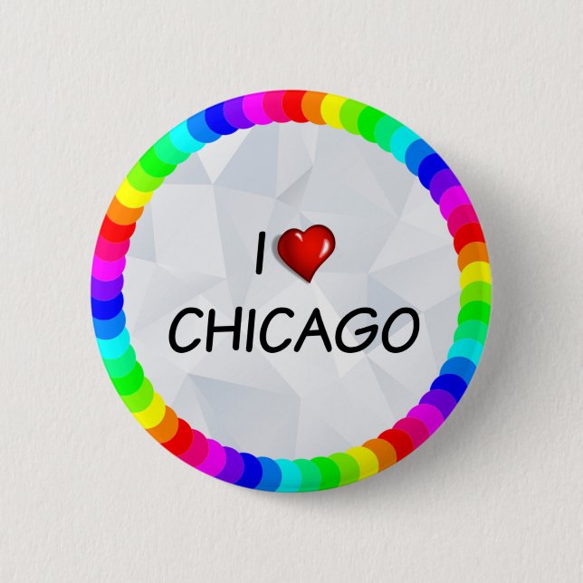 Badge Rond 5 Cm I Love Chicago (Devant)