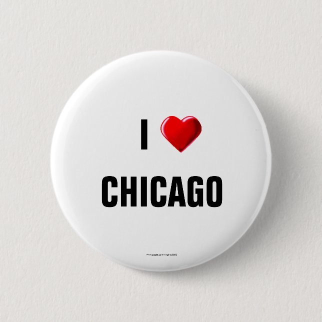 Badge Rond 5 Cm I Love Chicago" bouton de rappel (Devant)