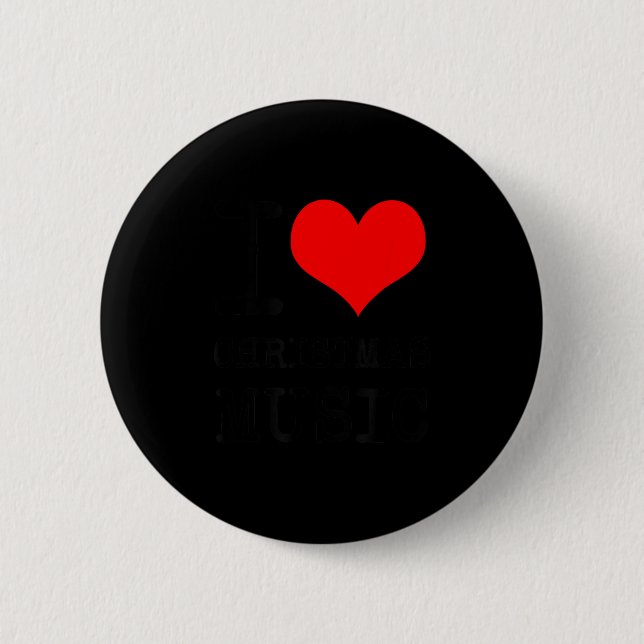 Badge Rond 5 Cm I Love Christmas Music - Funny Christmas  (Devant)