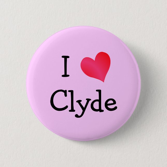Badge Rond 5 Cm I Love Clyde (Devant)