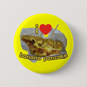 Badge Rond 5 Cm I Love (Coeur) Banana Pancake ... Thai Street Food
