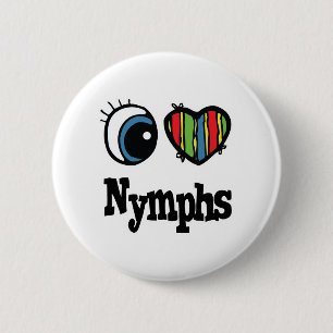 Badge Rond 5 Cm I Love (Coeur) Nymphes