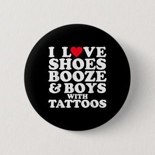 Badge Rond 5 Cm I Love (coeur) Scute Ss mignon Sss Booze & Gar
