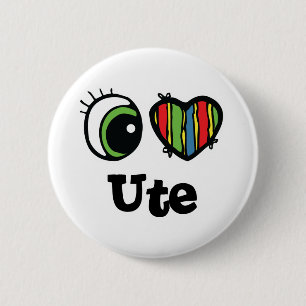 Badge Rond 5 Cm I Love (Coeur) Ute