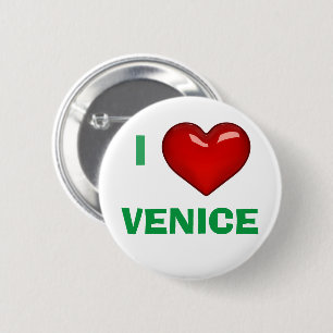 Badge Rond 5 Cm I LOVE (COEUR) VENICE modifiable
