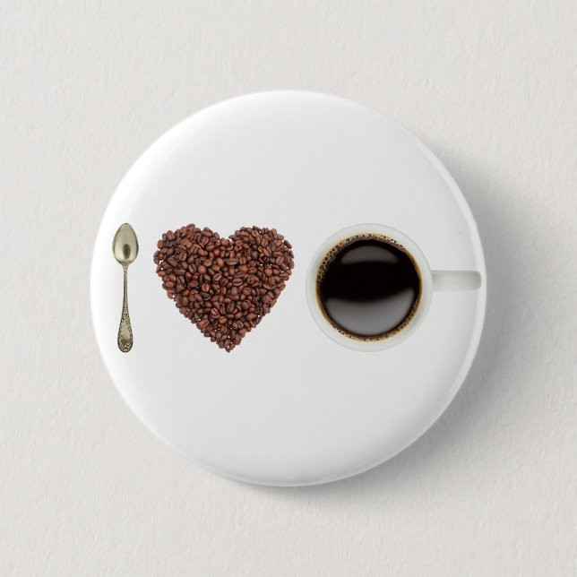 Badge Rond 5 Cm I Love Coffee 01 (Devant)
