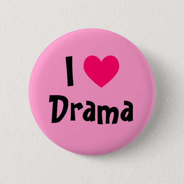 Badge Rond 5 Cm I Love Drama (Devant)
