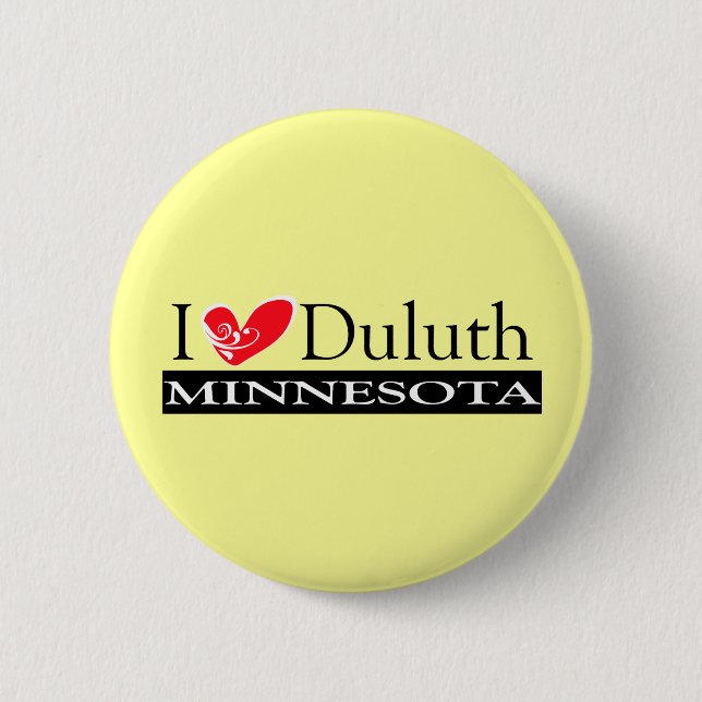 Badge Rond 5 Cm I Love Duluth Minnesota (Devant)
