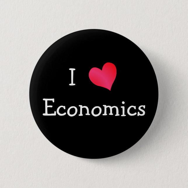 Badge Rond 5 Cm I Love Economics (Devant)