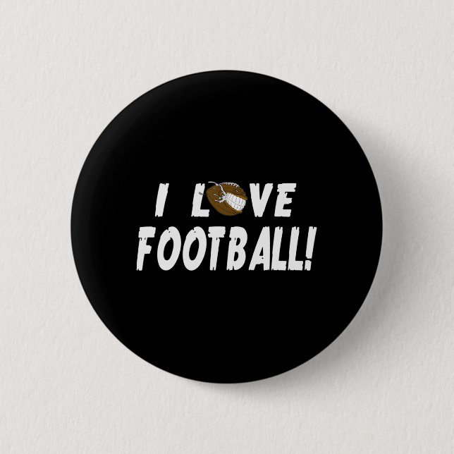 Badge Rond 5 Cm I Love Football Pour Hommes Femmes Football Sport  (Devant)