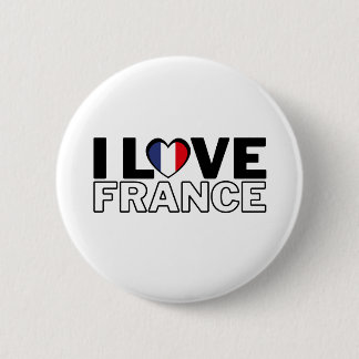 Badge Rond 5 Cm I LOVE FRANCE - For real French people!