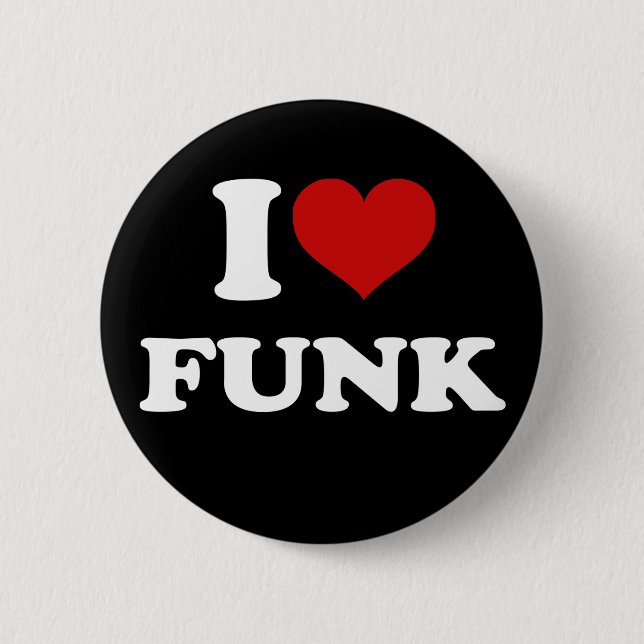 Badge Rond 5 Cm I Love Funk (Devant)