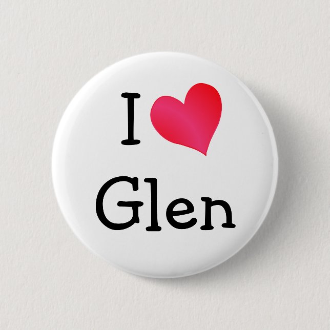 Badge Rond 5 Cm I Love Glen (Devant)
