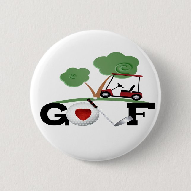 Badge Rond 5 Cm I Love Golf (Devant)