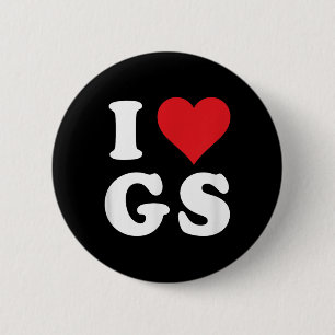 Badge Rond 5 Cm I Love Gs Initiales I Heart G.s. Prénom G