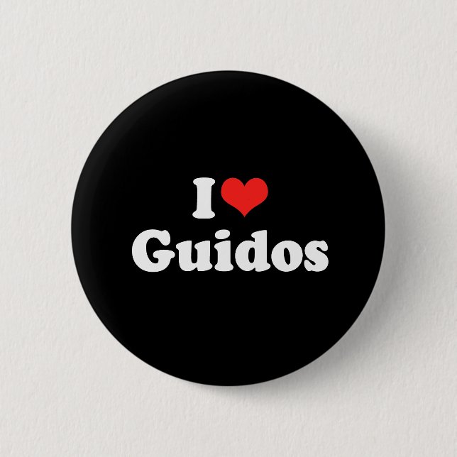 Badge Rond 5 Cm I Love Guidos (Devant)