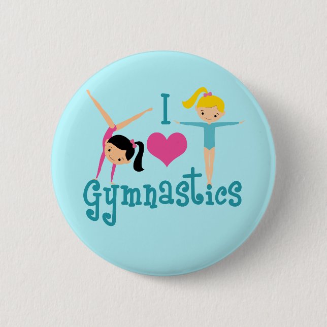 Badge Rond 5 Cm I Love Gymnastique (Devant)