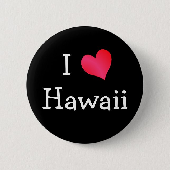 Badge Rond 5 Cm I Love Hawaii (Devant)