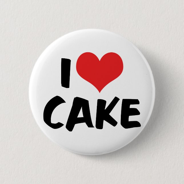 Badge Rond 5 Cm I Love Heart Cake - Cake Cookie Donut Lover (Devant)