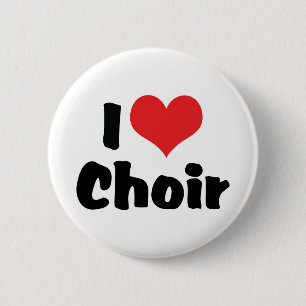 Badge Rond 5 Cm I Love Heart Choir