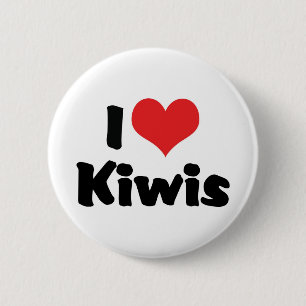 Badge Rond 5 Cm I Love Heart Kiwis - Kiwi Bird Lover