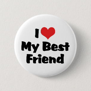 Badge Rond 5 Cm I Love Heart My Best Friend - BFF