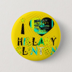 Badge Rond 5 Cm I Love Hillary USA Art Print