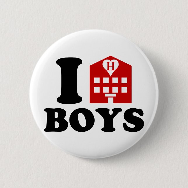 Badge Rond 5 Cm I Love Hotel Boys (Devant)