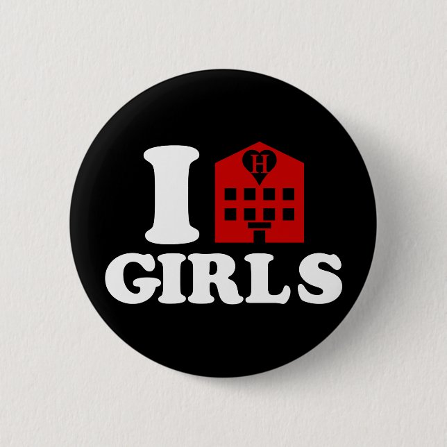 Badge Rond 5 Cm I Love Hotel Girls (Devant)