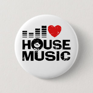 Badge Rond 5 Cm I Love House Music