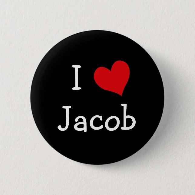 Badge Rond 5 Cm I Love Jacob (Devant)