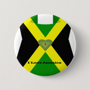 Badge Rond 5 Cm I Love Jamaica Have a Nice Day and a Better Night